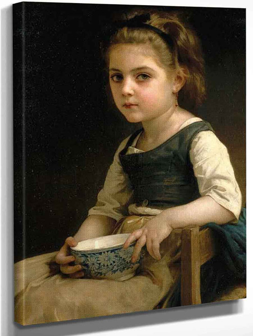 Little Girl With A Blue Bowl By William Bouguereau