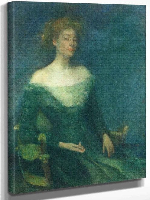 Lyda In Green By Thomas Wilmer Dewing By Thomas Wilmer Dewing