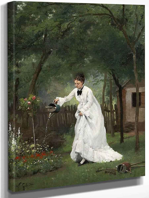 Madame Gilbert In The Garden By Victor Gabriel Gilbert By Victor Gabriel Gilbert