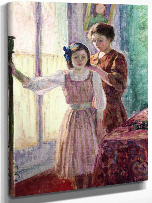 Madame Lebasque Fixing Her Daughters Hair By Henri Lebasque By Henri Lebasque