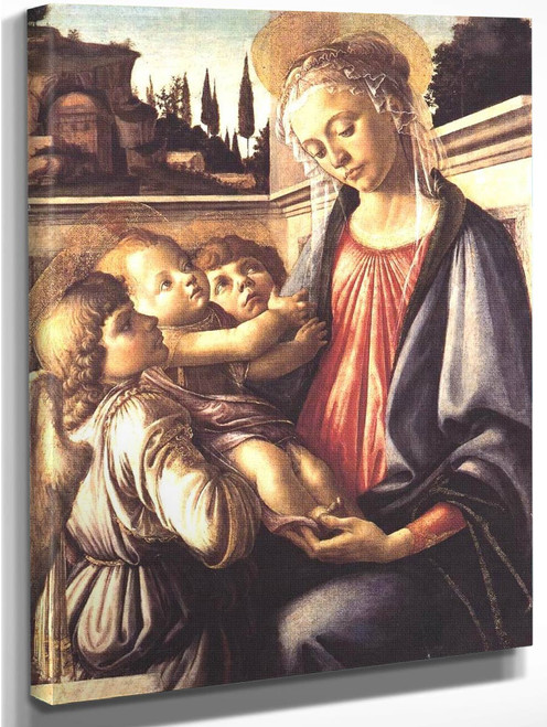 Madonna And Child And Two Angels By Sandro Botticelli