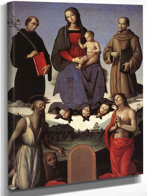 Madonna And Child With Four Saints  By Pietro Perugino By Pietro Perugino