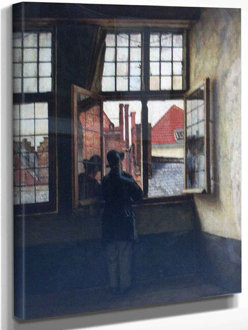 Man At The Window By Henri De Braekeleer By Henri De Braekeleer