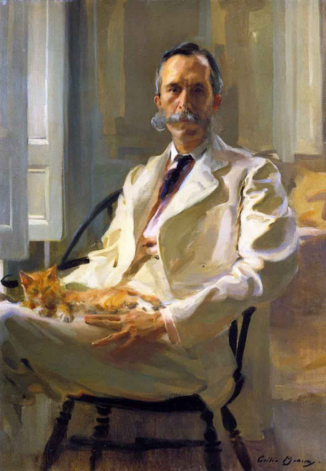 Man With The Cat  By Cecilia Beaux By Cecilia Beaux