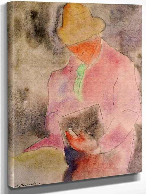 Mann With Book By Charles Demuth By Charles Demuth