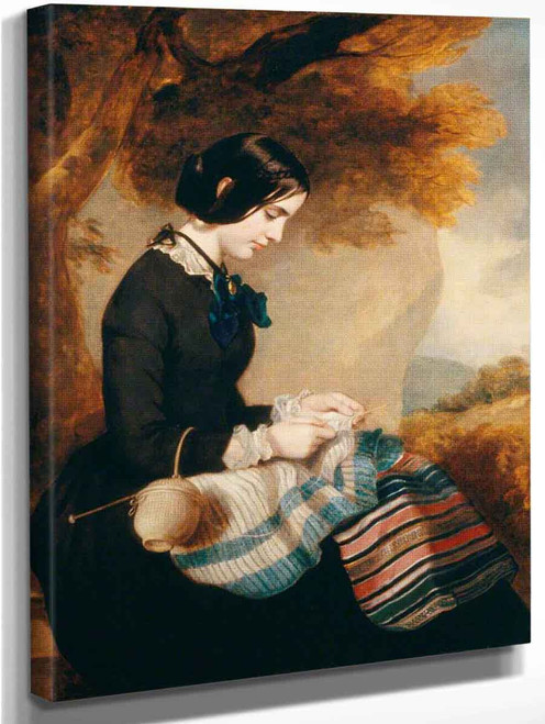 Mary Isabella Grant Knitting A Shawl By Sir Francis Grant, P.R.A. By Sir Francis Grant, P.R.A.