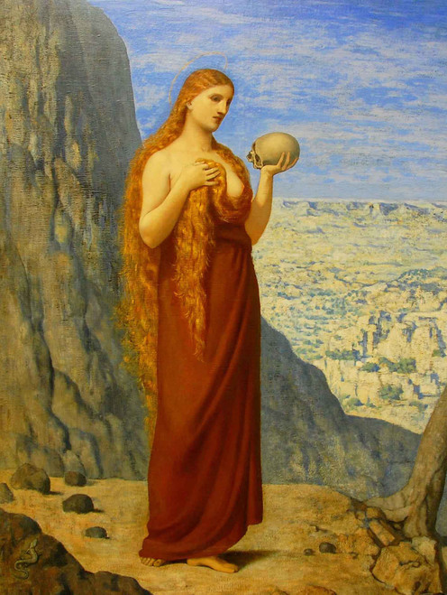 Mary Magdalene In The Desert1 By Pierre Puvis De Chavannes