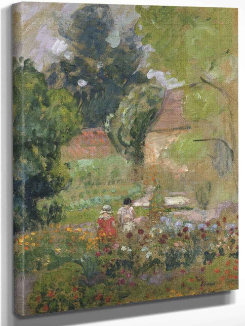 Mathe And Nono In The Garden By Henri Lebasque By Henri Lebasque