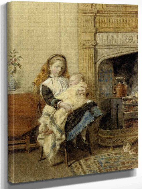 Minding Baby By George Goodwin Kilburne By George Goodwin Kilburne