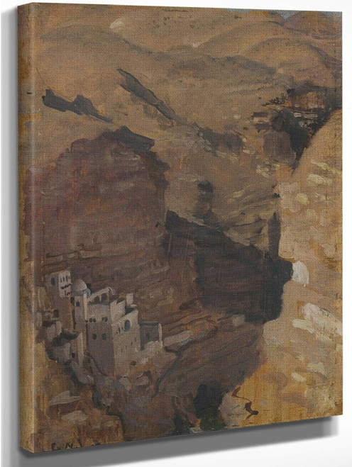 Monastery In The Ravine Of Wady Kelt By George W. Lambert