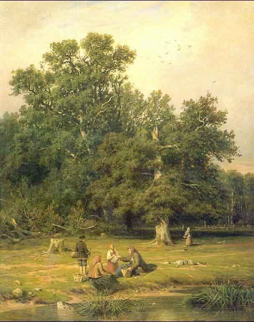 Mushroom Picking By Ivan Ivanovich Shishkin