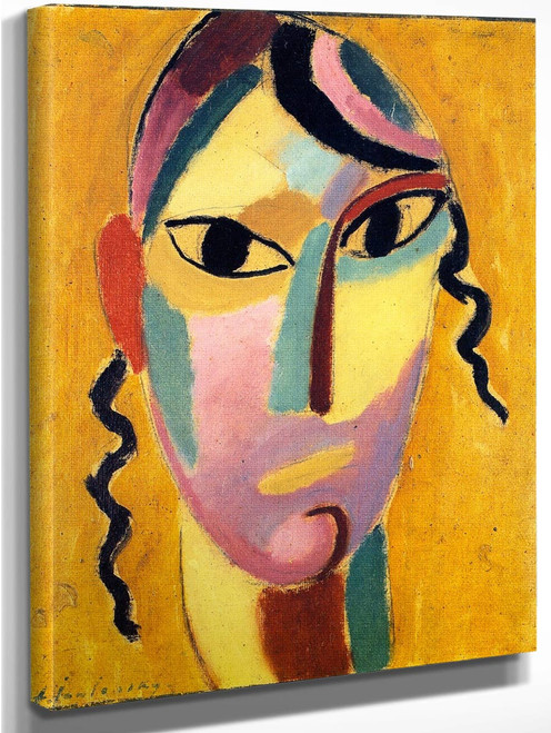 Mystical Head Black Curls By Alexei Jawlensky By Alexei Jawlensky