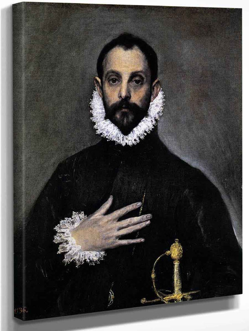 Nobleman With His Hand On His Chest By El Greco By El Greco