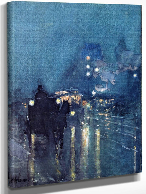 Nocturne, Railway Crossing, Chicago By Frederick Childe Hassam