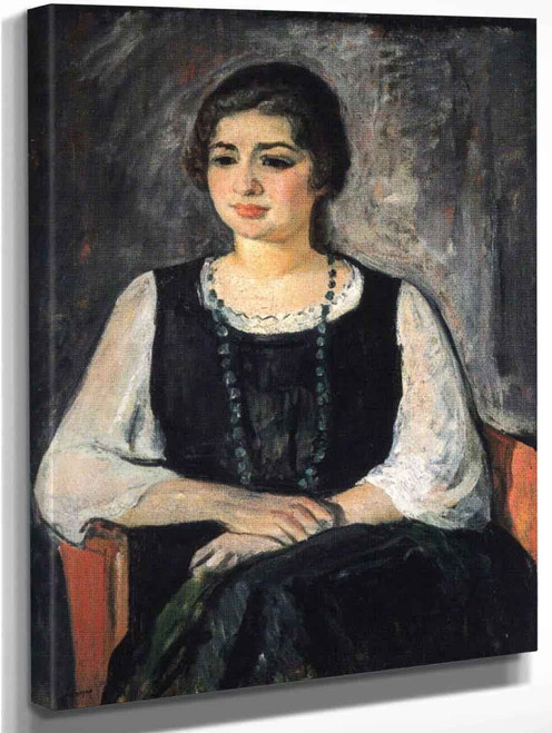 Nono In A Green Necklace By Henri Lebasque By Henri Lebasque