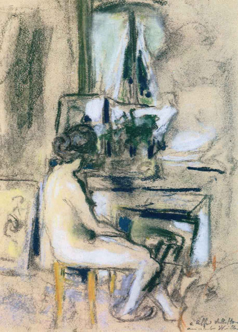 Nud Seated In Front Of The Fireplace By Edouard Vuillard Nud Seated In Front Of The Fireplace By Edouard Vuillard