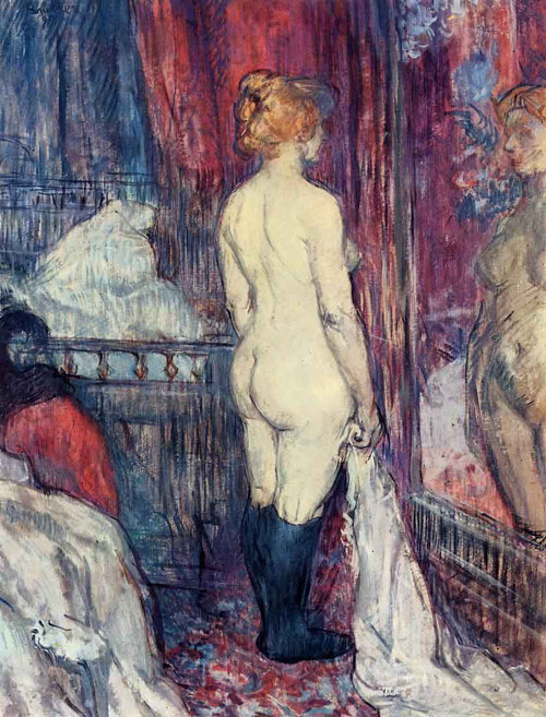 Nude Standing Before A Mirror By Henri De Toulouse Lautrec