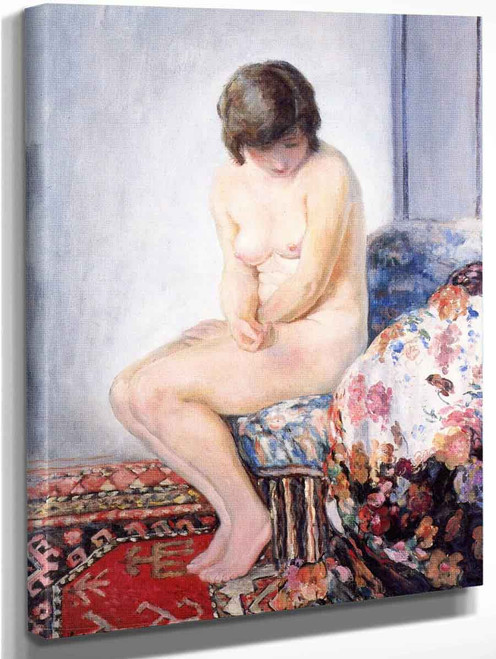 Nude With Red Carpet By Henri Lebasque By Henri Lebasque