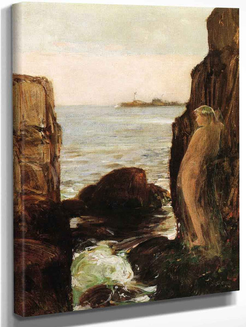 Nymph On A Rocky Ledge By Frederick Childe Hassam