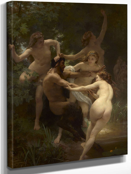Nymphs And Satyr By William Bouguereau