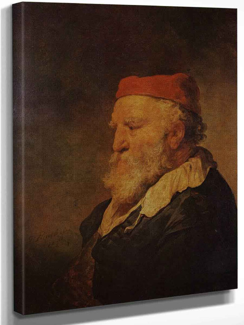 Old Man In A Red Cap By Govaert Flinck