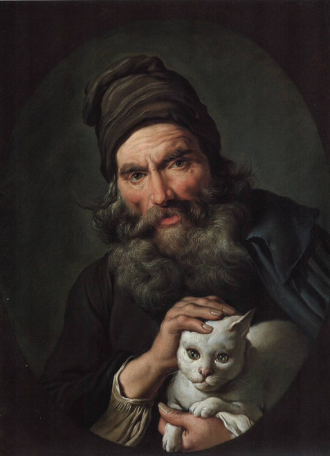 Old Man With A Cat By Giacomo Ceruti