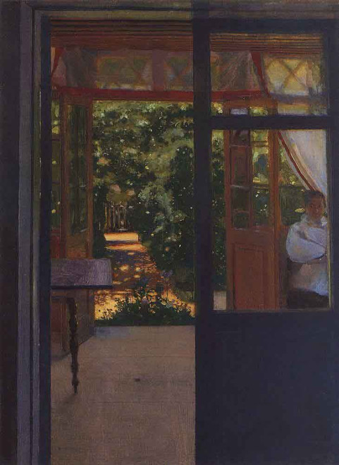 On The Balcony By Konstantin Somov