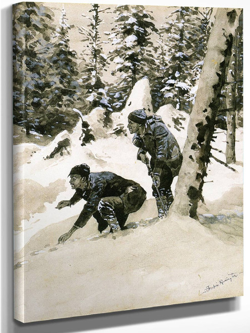 On The Caribou Tracks 0 By Frederic Remington