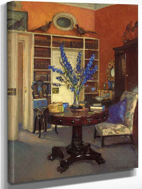 Orange And Blue, The Library At Ardilea By Patrick William Adam By Patrick William Adam