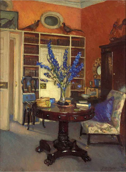 Orange And Blue, The Library At Ardilea By Patrick William Adam By Patrick William Adam