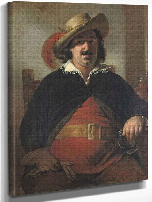 Painter Ignaz Raffalt As Falstaff By Friedrich Von Amerling By Friedrich Von Amerling