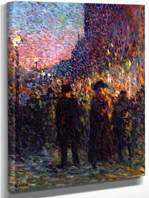 Paris, The Boulevards, Night By Maximilien Luce By Maximilien Luce