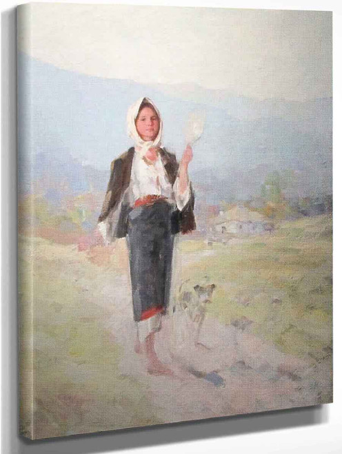 Peasant Woman With A Spindle By Nicolae Grigorescu
