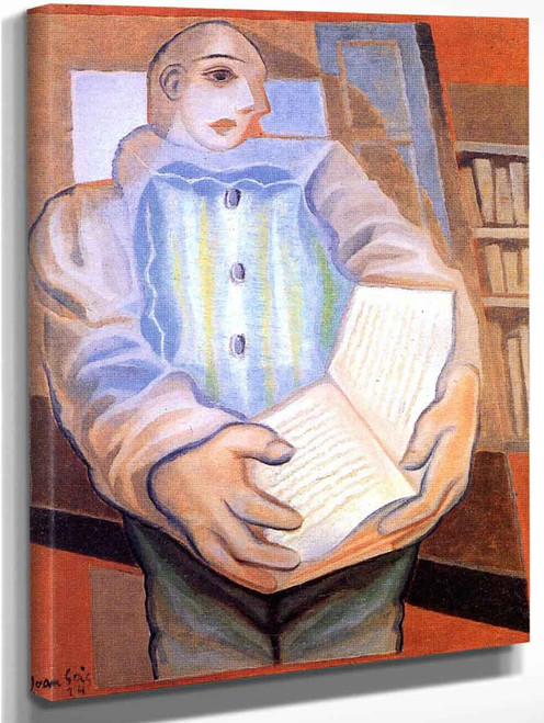 Pierrot With A Book By Juan Gris