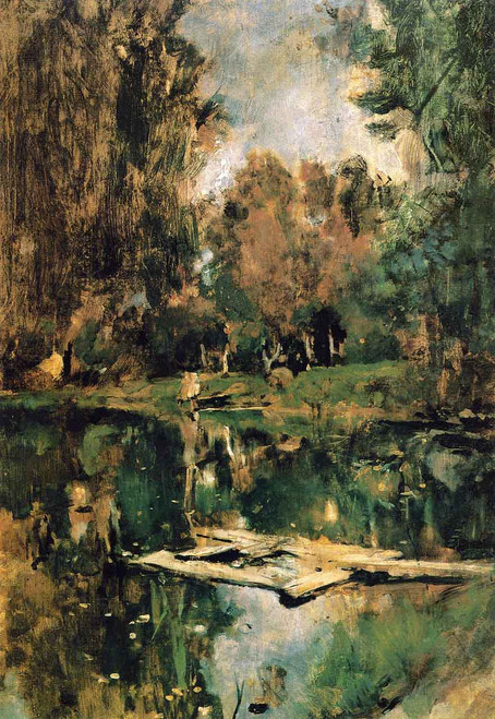Pond In Abramtsevo  By Valentin Serov