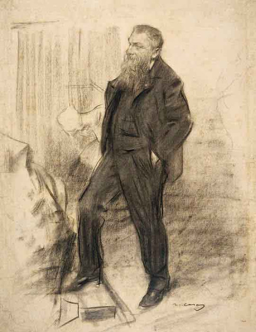Portrait Of A Auguste Rodin By Ramon Casas I Carbo
