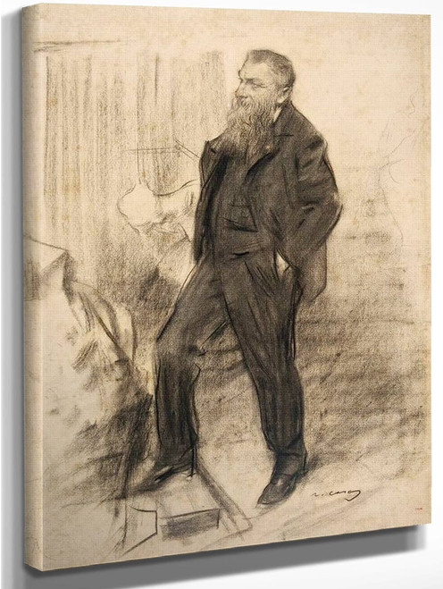 Portrait Of A Auguste Rodin By Ramon Casas I Carbo
