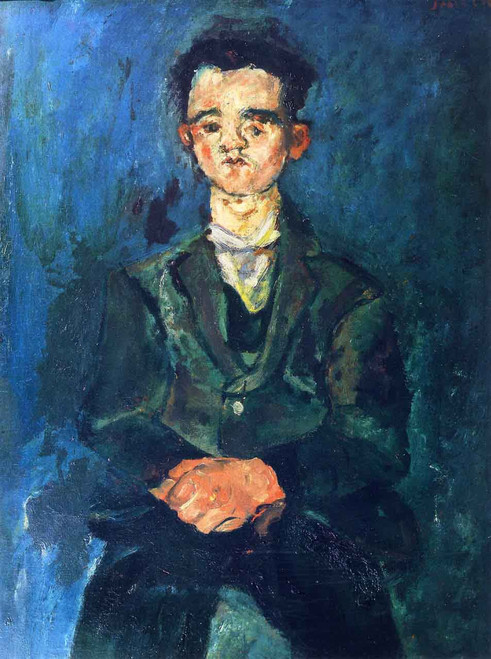 Portrait Of A Boy In Blue By Chaim Soutine