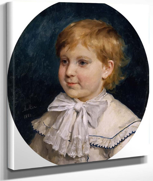 Portrait Of A Boy By Albert Anker