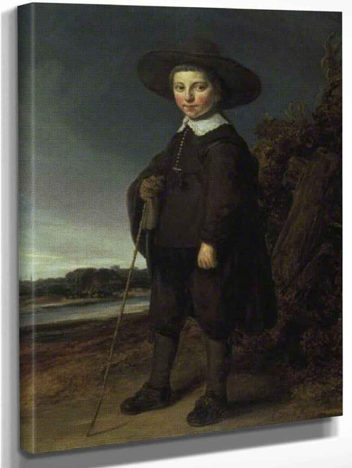Portrait Of A Boy By Govaert Flinck