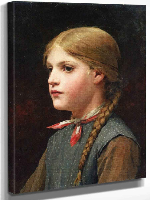 Portrait Of A Girl1 By Albert Anker