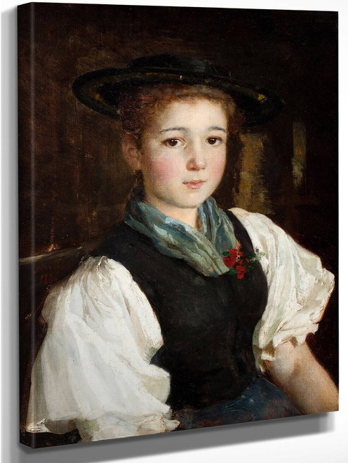 Portrait Of A Girl3 By Albert Anker