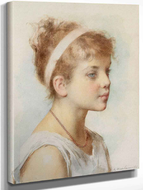 Portrait Of A Girl By Alexei Harlamoff