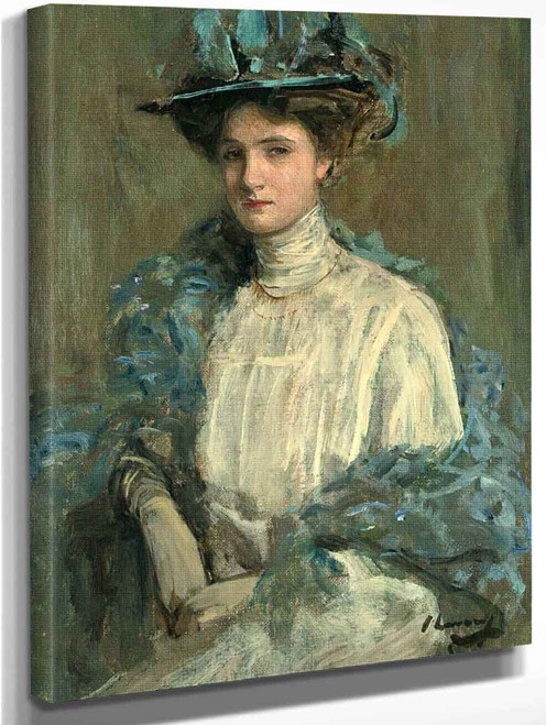 Portrait Of A Lady In Blue By Sir John Lavery, R.A. By Sir John Lavery, R.A.