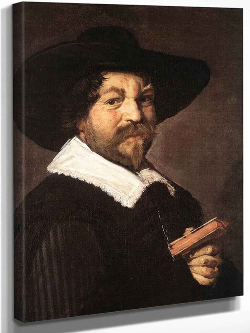 Portrait Of A Man Holding A Book 2 By Frans Hals  By Frans Hals