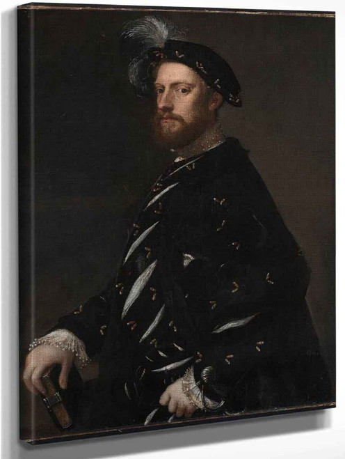 Portrait Of A Man Holding A Book By Titian