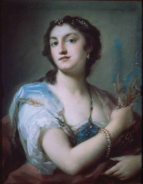 Portrait Of A Woman Dressed With Jewels By Rosalba Carriera By Rosalba Carriera