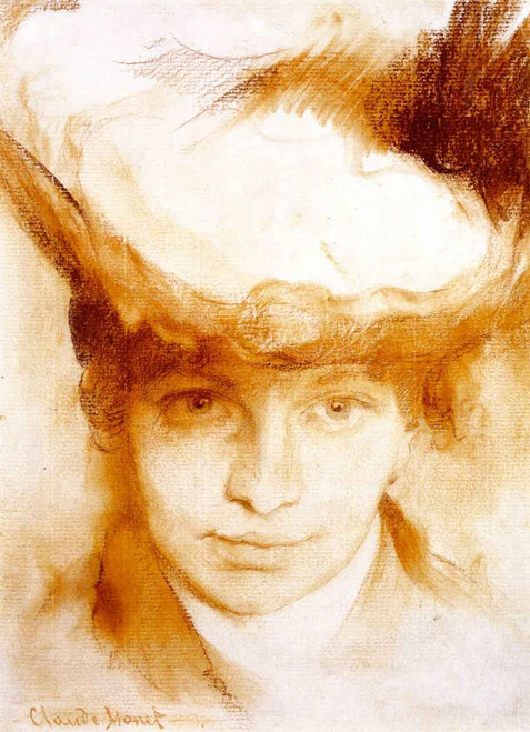 Portrait Of A Woman In Normandy Cap By Claude Oscar Monet