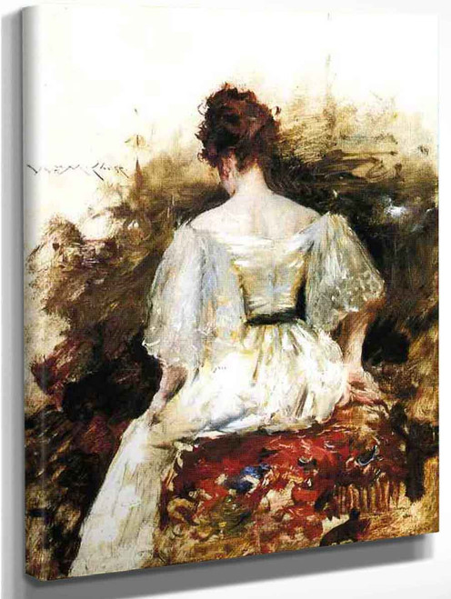 Portrait Of A Woman The White Dress By William Merritt Chase