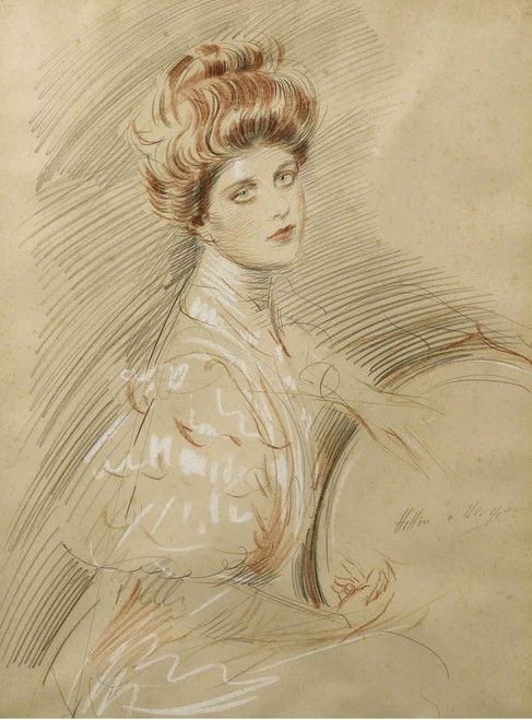Portrait Of A Woman4 By Paul Cesar Helleu